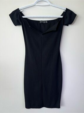 shape black mesh cup detail binding bodycon dress Pretty Little Thing Shape Black Mesh Binding Cup Detail Bodycon Dress, NWT, Sz